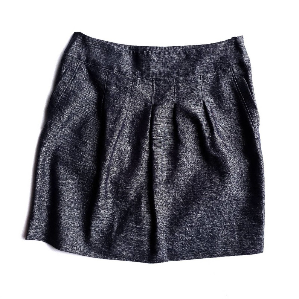 Ann Taylor Factory Pleated Denim Skirt